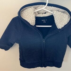 GAP Dark Blue Kids Hoodie with Sherpa Lining